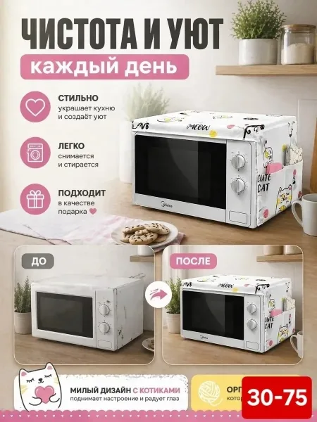 Чехол накидка органайзер на СВЧ микроволновую печь — фото 2