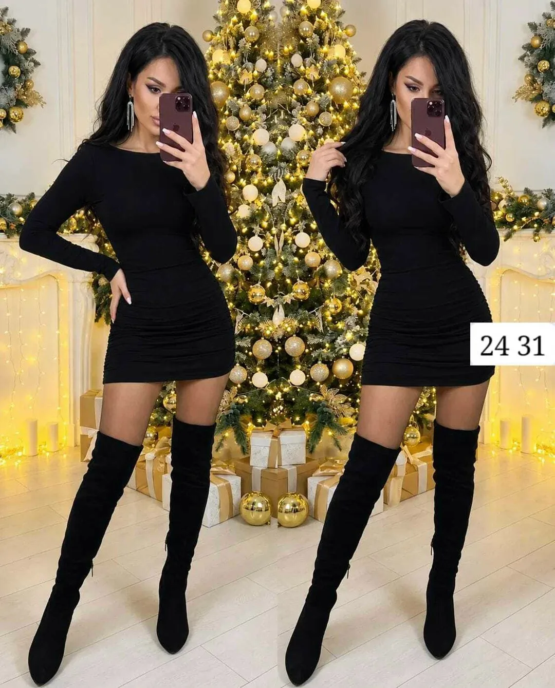 Женственное платье из ткани лапша подходит для праздника — фото 2