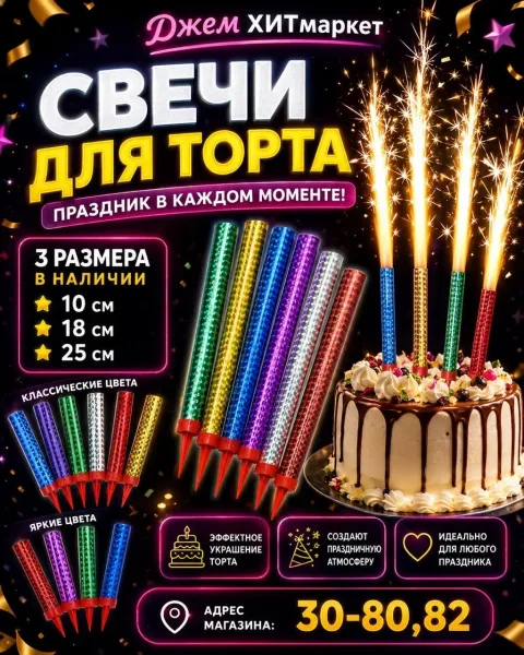 Свечи-фонтаны для торта — фото 1