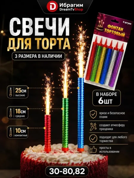 Свечи-фонтаны для торта — фото 1
