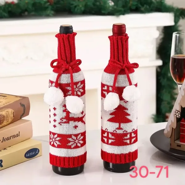 Праздничный чехол бутылки новогодние украшение — фото 1