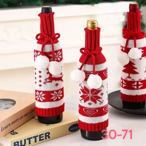 Праздничный чехол бутылки новогодние украшение — фото 2