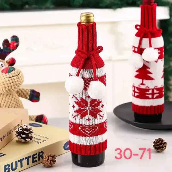 Праздничный чехол бутылки новогодние украшение — фото 3