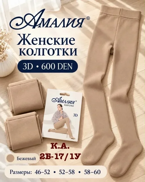 Плотные женские колготки 3D 600 DEN для уютных и красивых образов — фото 1