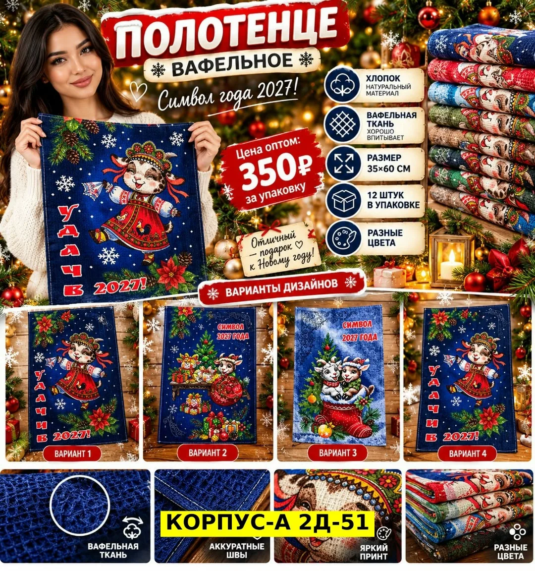 Вафельные кухонные полотенца из 100 хлопка — фото 2