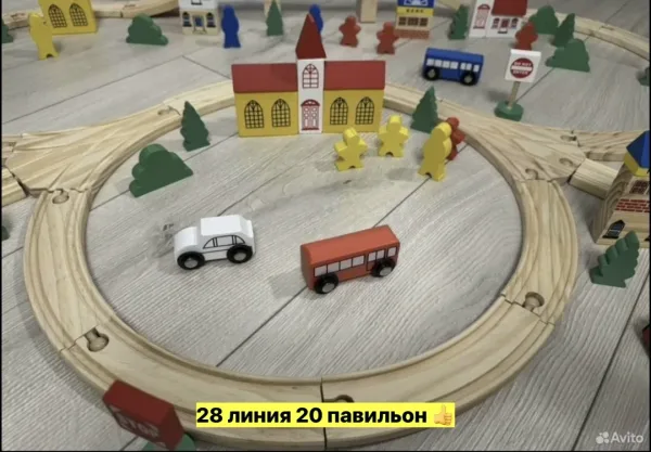 Игрушка деревянная, железная дорога — фото 6