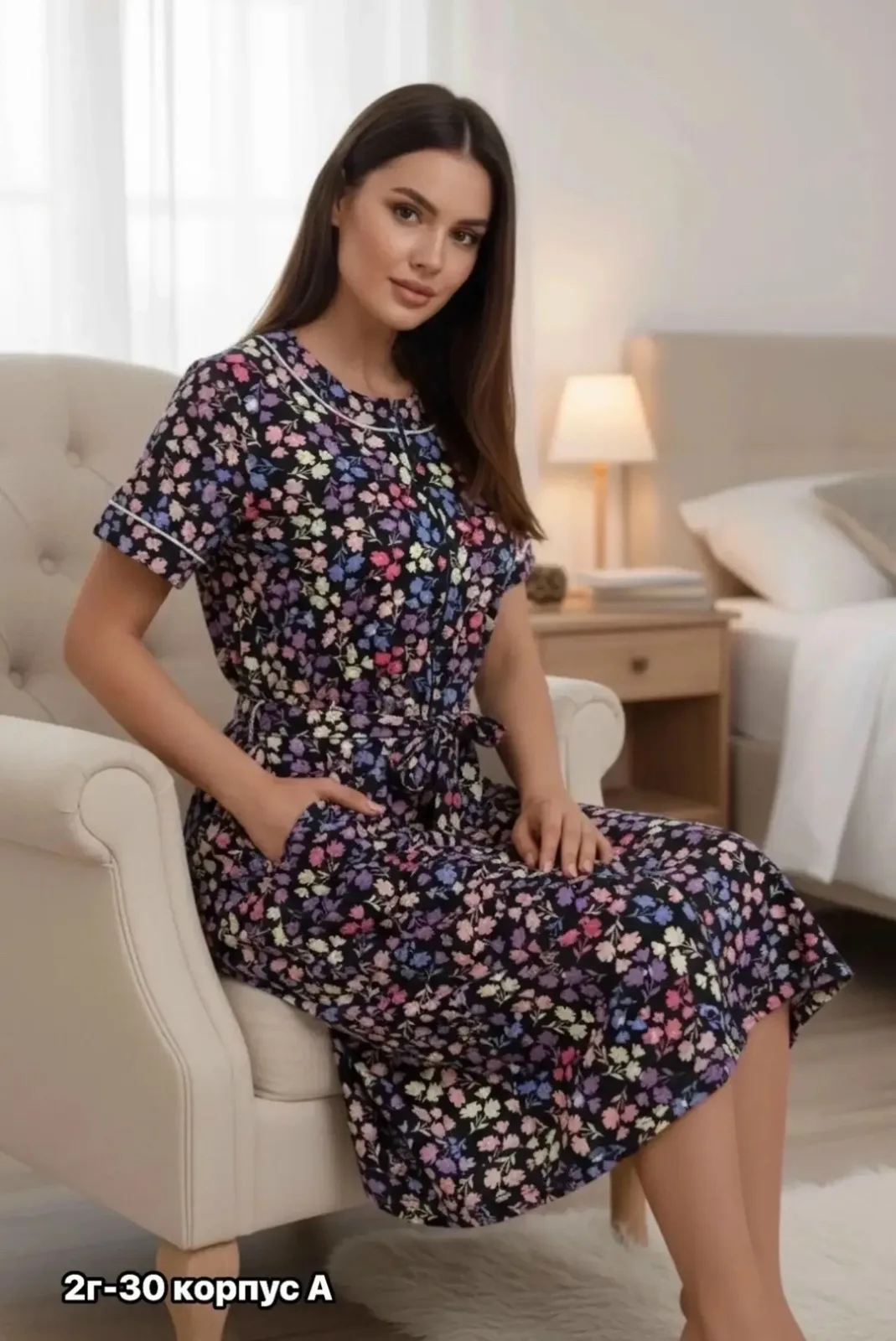 Женский халат из качественного хлопка — фото 2
