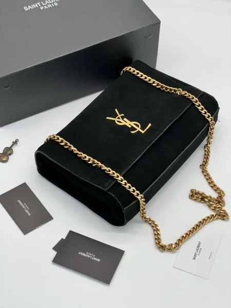 YSL Женская сумка из кожи и натуральной замши — фото 6