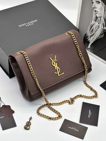 YSL Женская сумка из кожи и натуральной замши — фото 7