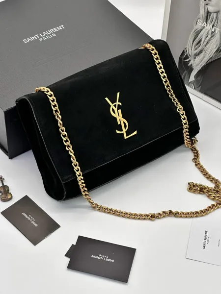YSL Женская сумка из кожи и натуральной замши — фото 10