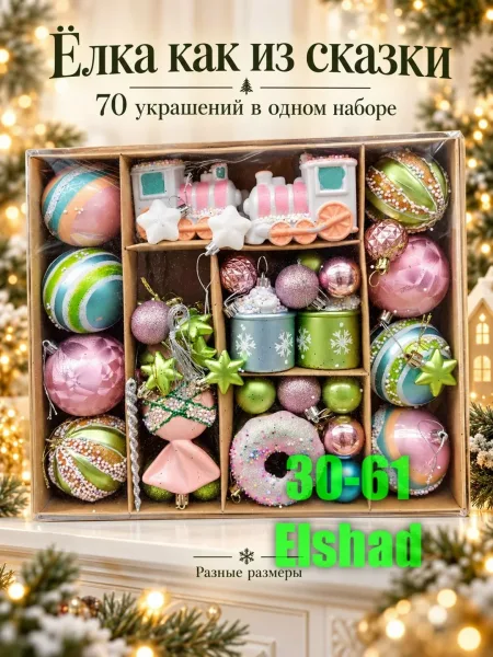 Новогодние шарики, набор — фото 1