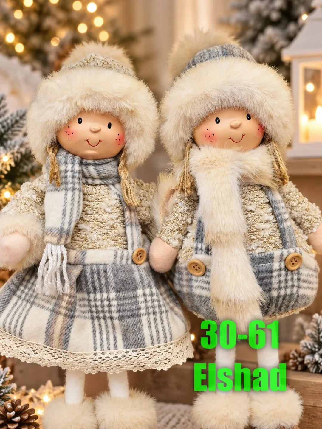 Набор красивых новогодних кукол высотой, подходящих для украшения — фото 2