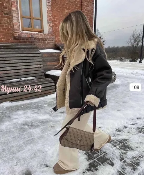 Модель: Дублёнка - Авиатор, джинс — фото 9