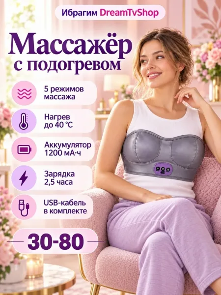 Устройство с вибрационным массажем и подогревом до 40 °C, работает — фото 1