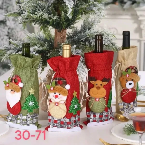 Праздничный чехол бутылки новогодние украшение — фото 6