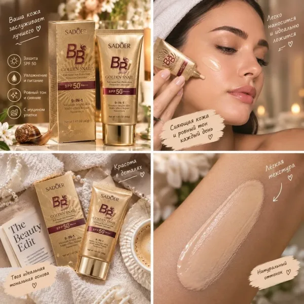 BB-крем SADOER GOLDEN SNAIL красота и уход в одном флаконе