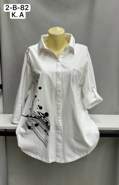 Рубашка женская из хлопка и полиэстера — фото 1