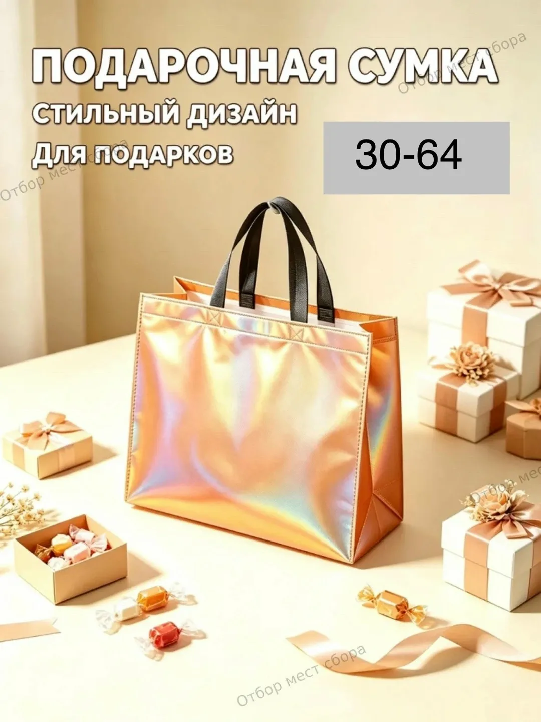 Усиленные прошитые ручки очень прочные, выдерживают солидный вес одежды, продуктов и подарочных комплектов — фото 2