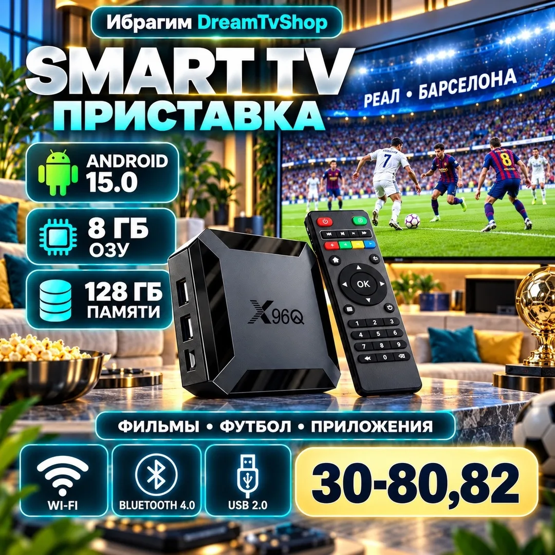 Smart Tv-ПРИСТАВКА X96Q — фото 1