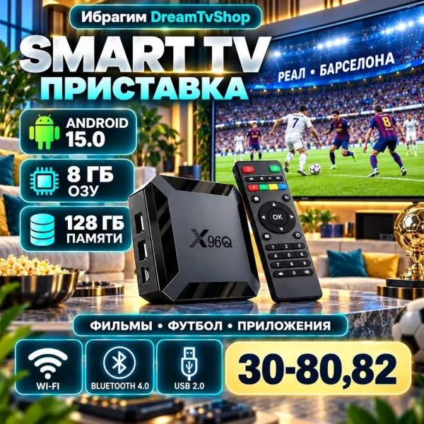 Smart Tv-ПРИСТАВКА X96Q — фото 1