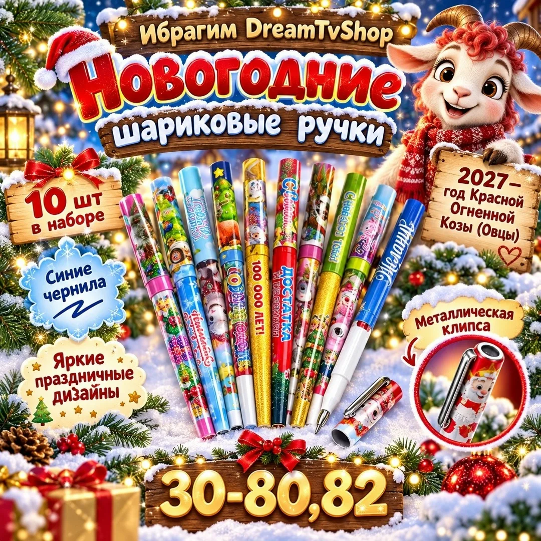 Новогодние шариковые ручки 250 — фото 1
