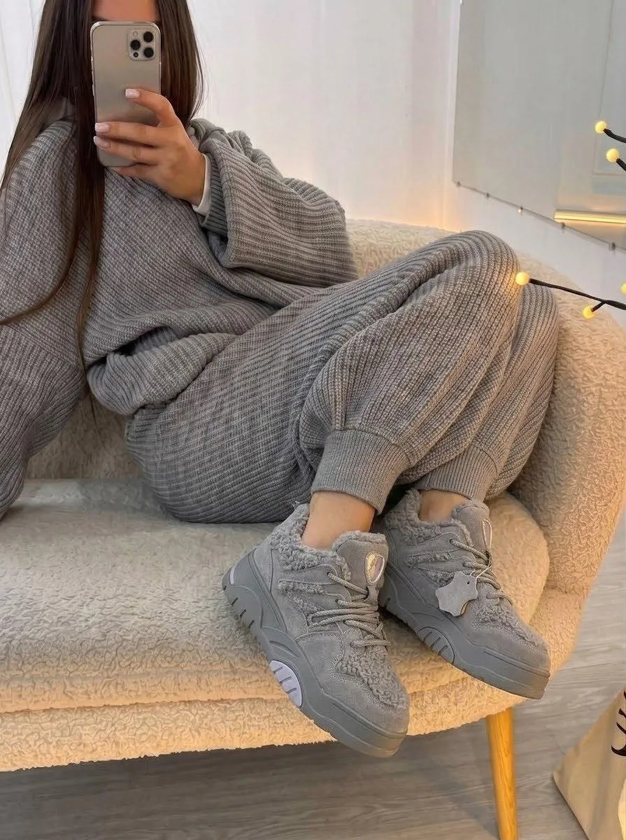 Туфли PLOME® из натуральной замши и шерсти — фото 2