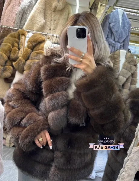 Шуба женская из искусственного меха — фото 8
