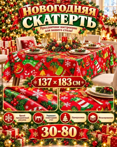 НОВОГОДНЯЯ СКАТЕРТЬ — фото 1