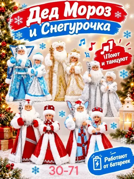 Новогодние игрушки Дед Мороз и Снегурочка — фото 7