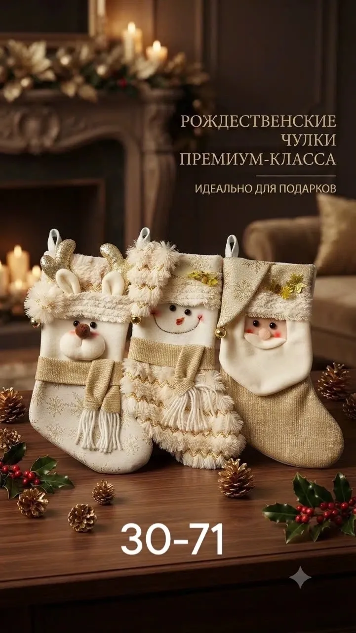 Носки новогодние в упаковке по 6 штук — фото 1