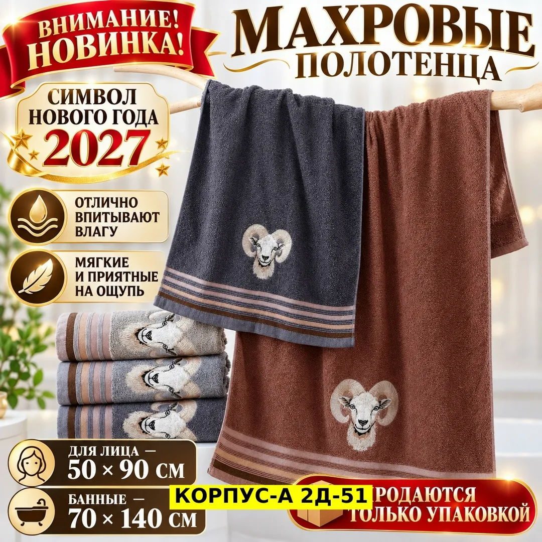 Махровое полотенце из 100 хлопка — фото 1