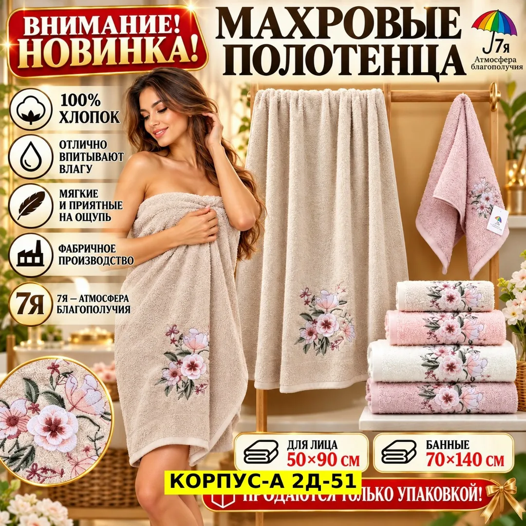Махровое полотенце из 100 хлопка — фото 1
