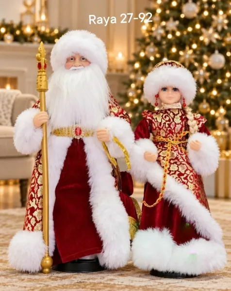 Новогодняя музыкальная фигурка Снегурочки высотой, поёт русские рождественские — фото 5