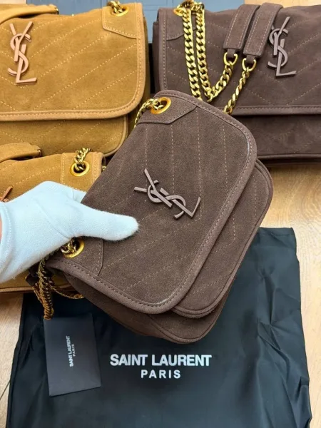 Сумка Saint Laurent из натуральной кожи и замши — фото 10