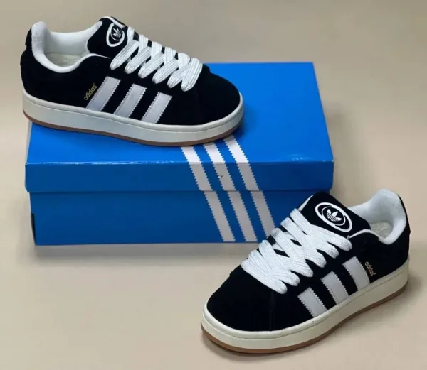 Зимние утепленные кроссовки Adidas Campus из натуральной замши — фото 1