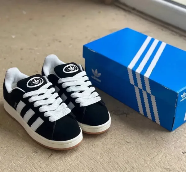 Зимние утепленные кроссовки Adidas Campus из натуральной замши — фото 6