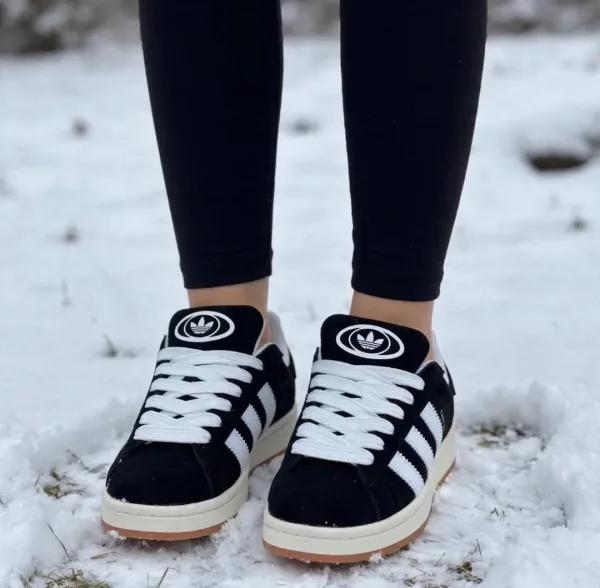 Зимние утепленные кроссовки Adidas Campus из натуральной замши — фото 14