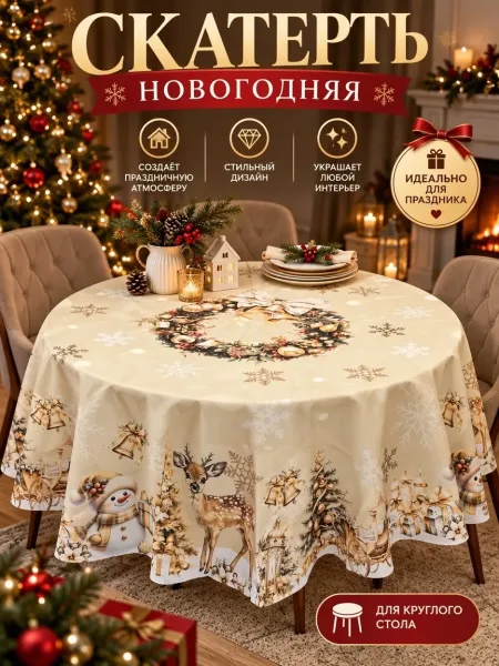 Скатерти тканевый новогодний — фото 2