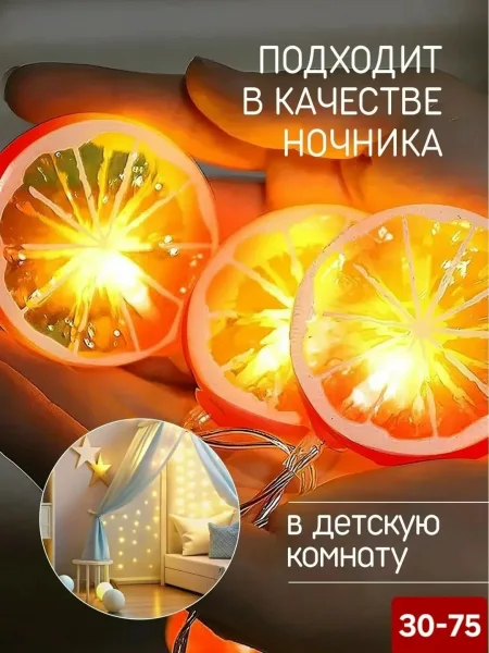 Гирлянда апельсины 6м — фото 2