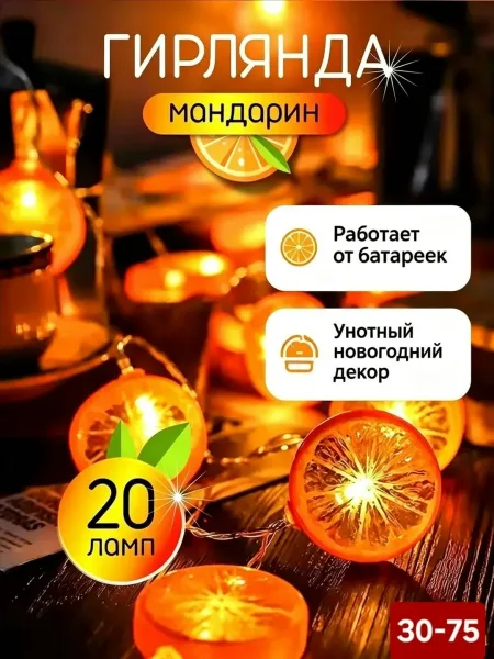 Гирлянда апельсины 6м — фото 4
