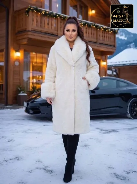 Пальто премиум-класса из ткани альпака с натуральным мехом — фото 4