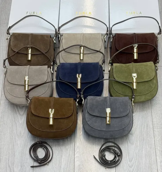 Сумка Furla crossbody из натуральной замши — фото 9