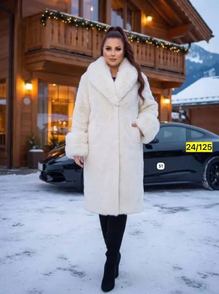 Пальто премиум-класса из ткани альпака с натуральным мехом — фото 2