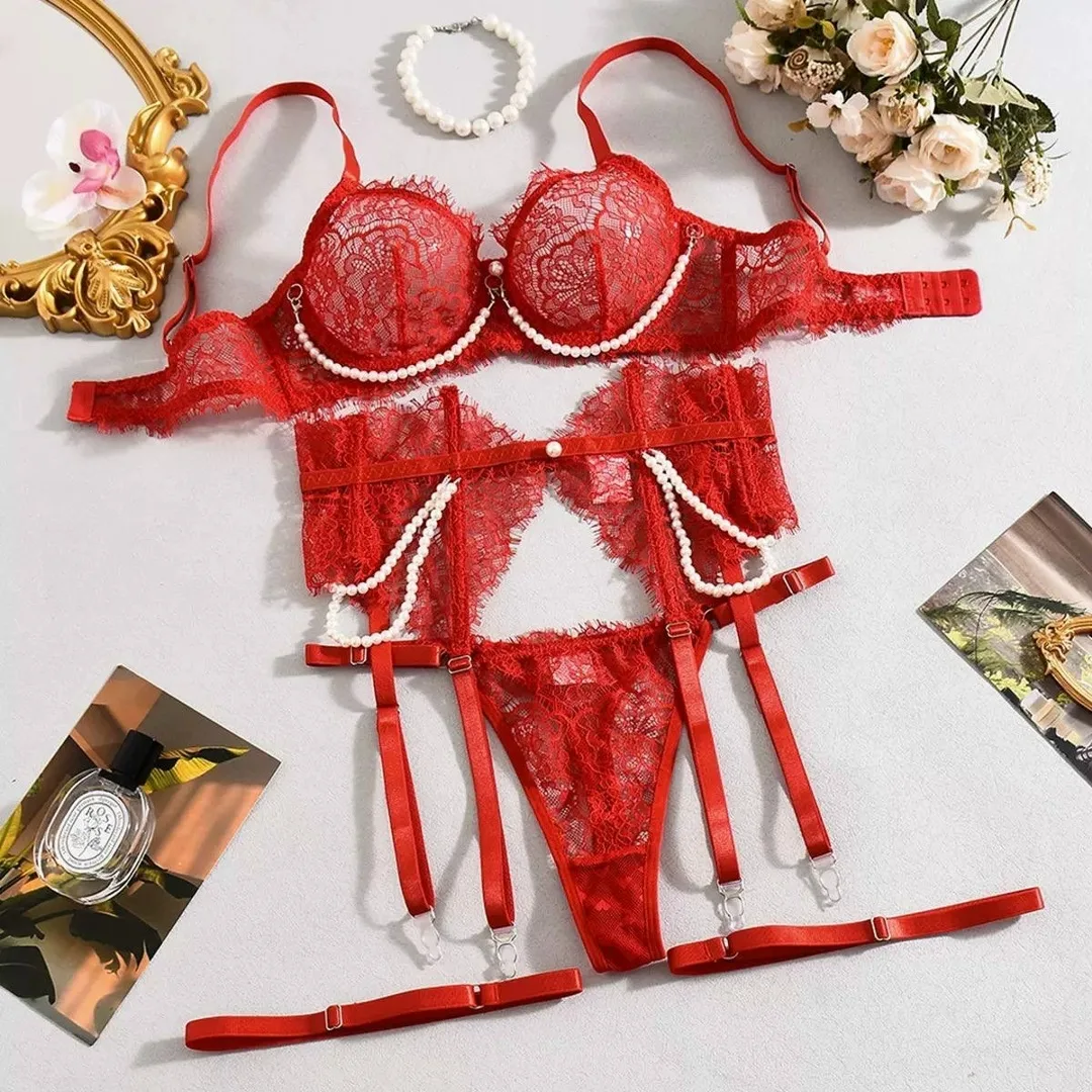 Трусики-стринги RED PEARL LACE — фото 2