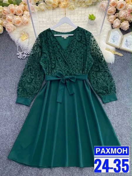Платье из крепун-гипюра — фото 5