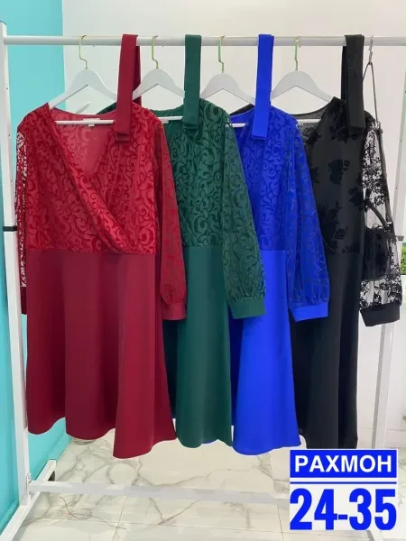 Платье из крепун-гипюра — фото 6