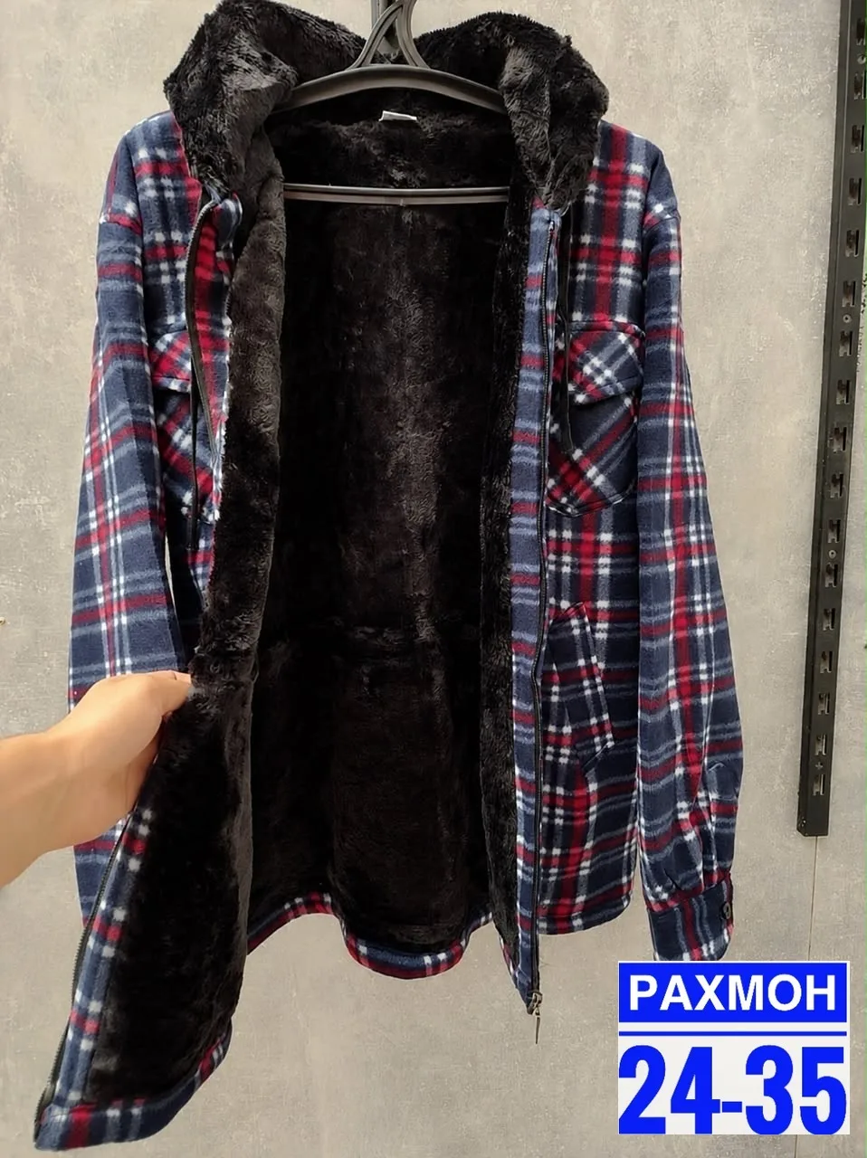 Рубашка из фланели с мягким мехом внутри — фото 2
