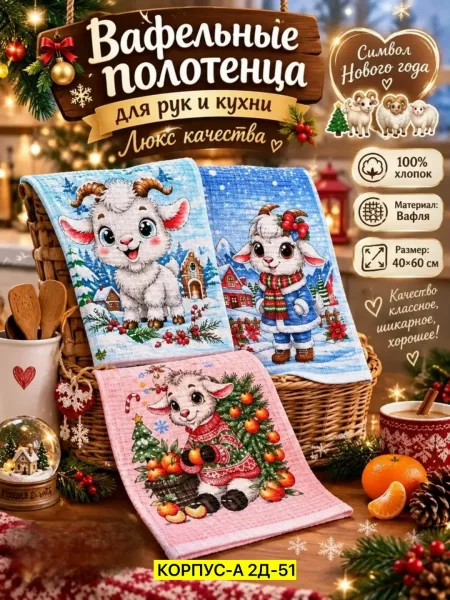 Вафельные полотенца из 100 хлопка