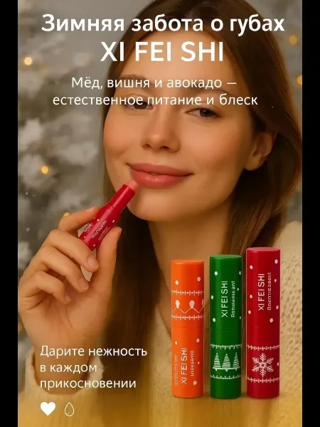 Новогодний подарочный набор бальзамов для губ — фото 3