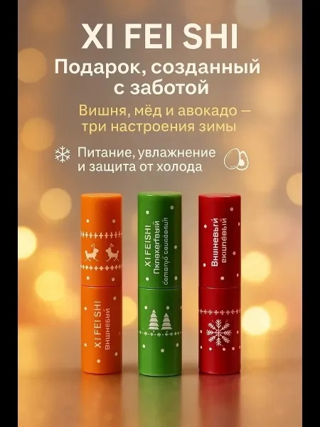 Новогодний подарочный набор бальзамов для губ — фото 4